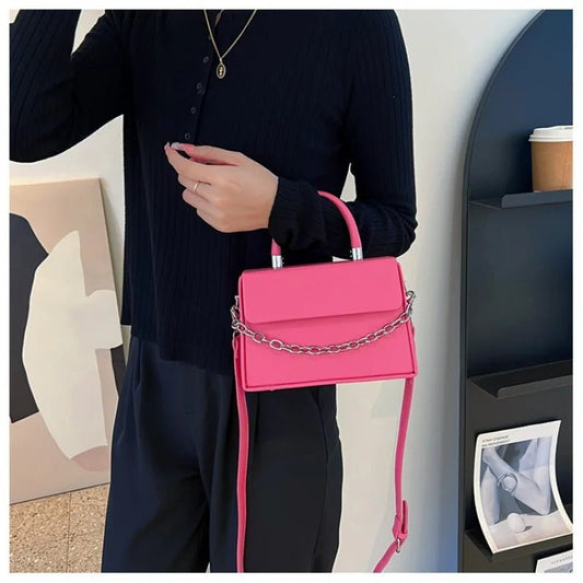 Korean Fashion Women Single Shoulder Crossbody Bag Simple Premium Chain Mini Trend Casual Travel Shopping Box Purse and Handbag - LESSANA