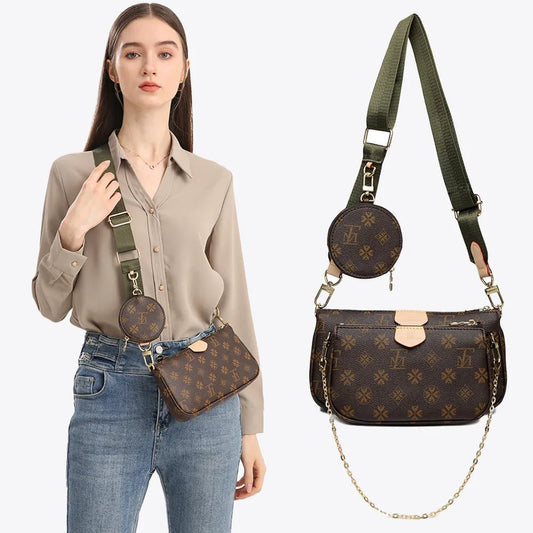 LFM Brown Crossbody Bags for Women Multi Pochette Shoulder Bag Handbags Ladies Hand Purses Women's Handbag Female 2023 Trend - LESSANA