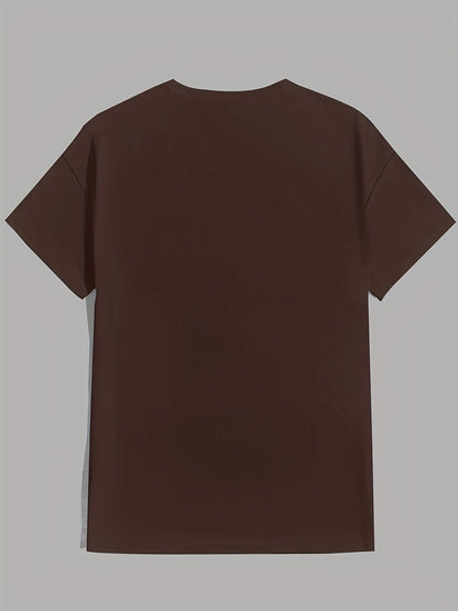 "Los Angeles" Pattern Print Men's Comfy T-shirt, Graphic Tee Men's Summer Outdoor Clothes, Men's Clothing, Tops For Men - LESSANA