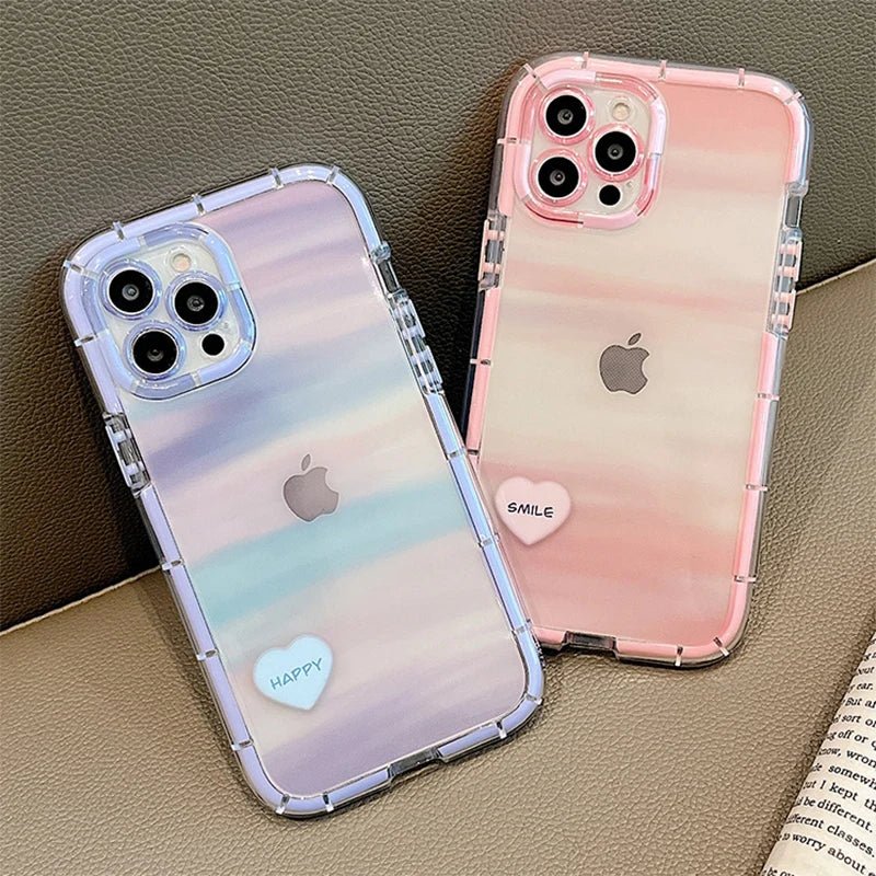 Luminous Shockproof Bumber Art Abstract Watercolor Phone Case For iPhone 11 13 12 14 15 Pro Max XS XR Silicone Transparent Cover - LESSANA