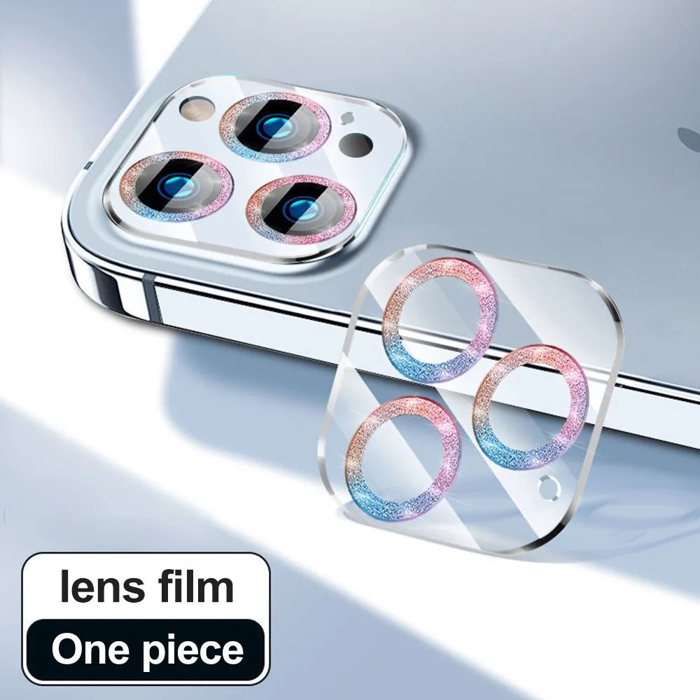 Luxury Camera Lens Protector For iPhone 11 12 13 14 Pro Max All-in-one Glitter Lens Glass Case For iPhone 14 13 Pro Camera Cover - LESSANA