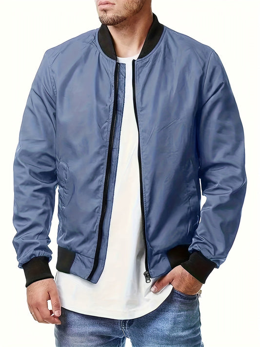 Men's Casual Pocket Bomber Zipper Jacket Large Size Coats - LESSANA