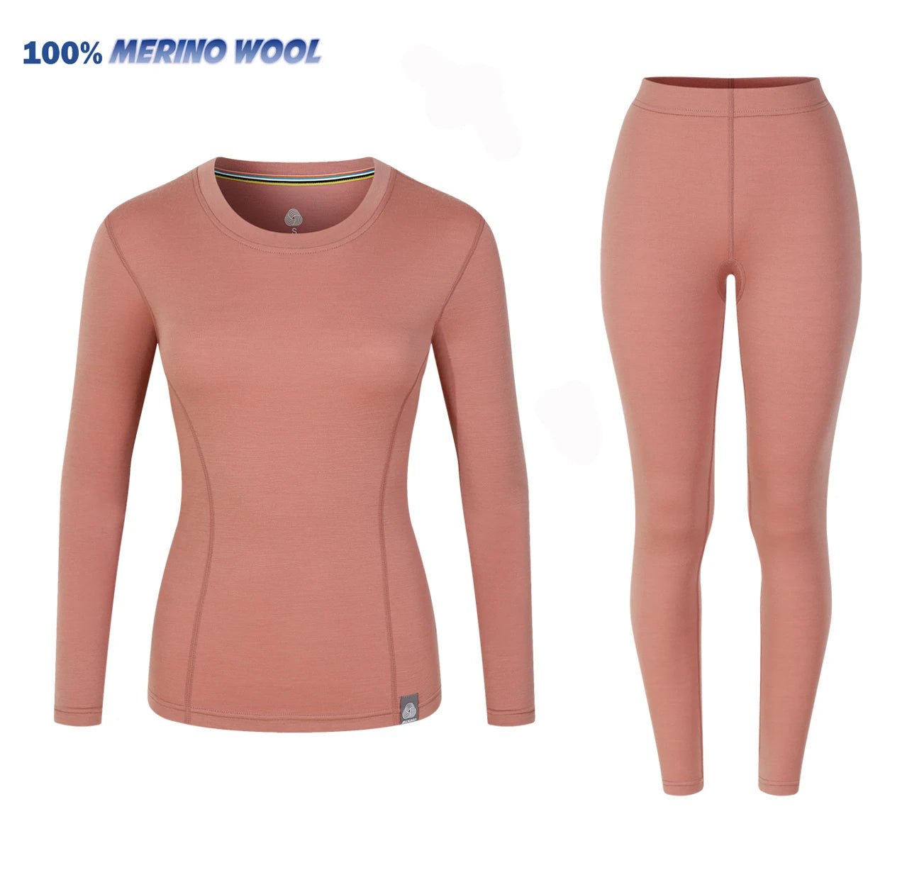 Merino Wool Base Layer Set Women Merino Wool Thermal Underwear 250G Midweight Women Merino Wool Top and Bottoms Warm Anti-Odor - LESSANA