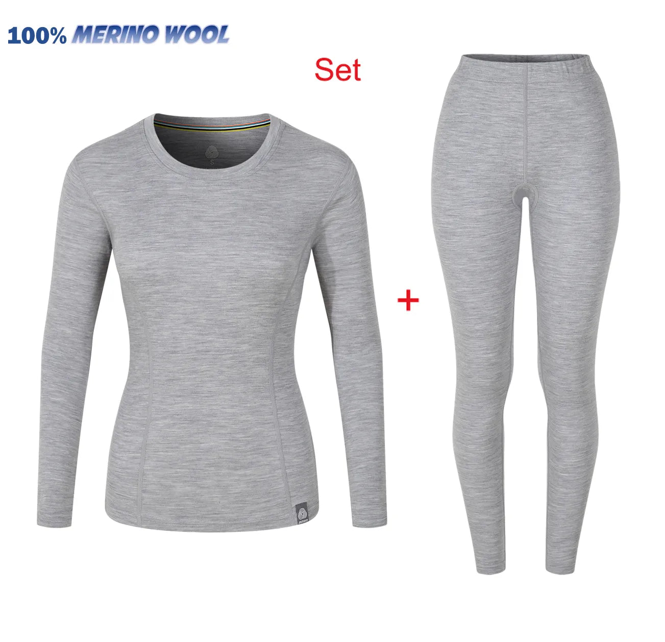 Merino Wool Base Layer Set Women Merino Wool Thermal Underwear 250G Midweight Women Merino Wool Top and Bottoms Warm Anti-Odor - LESSANA