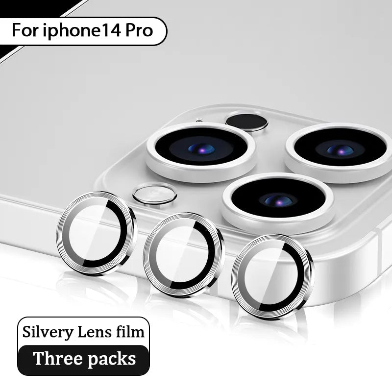 Metal Camera Lens Protector for iPhone 14 Pro Max Tempered Glass Metal Ring For iPhone 13 12 11 Pro Max 14 Plus Back Lens Cover - LESSANA