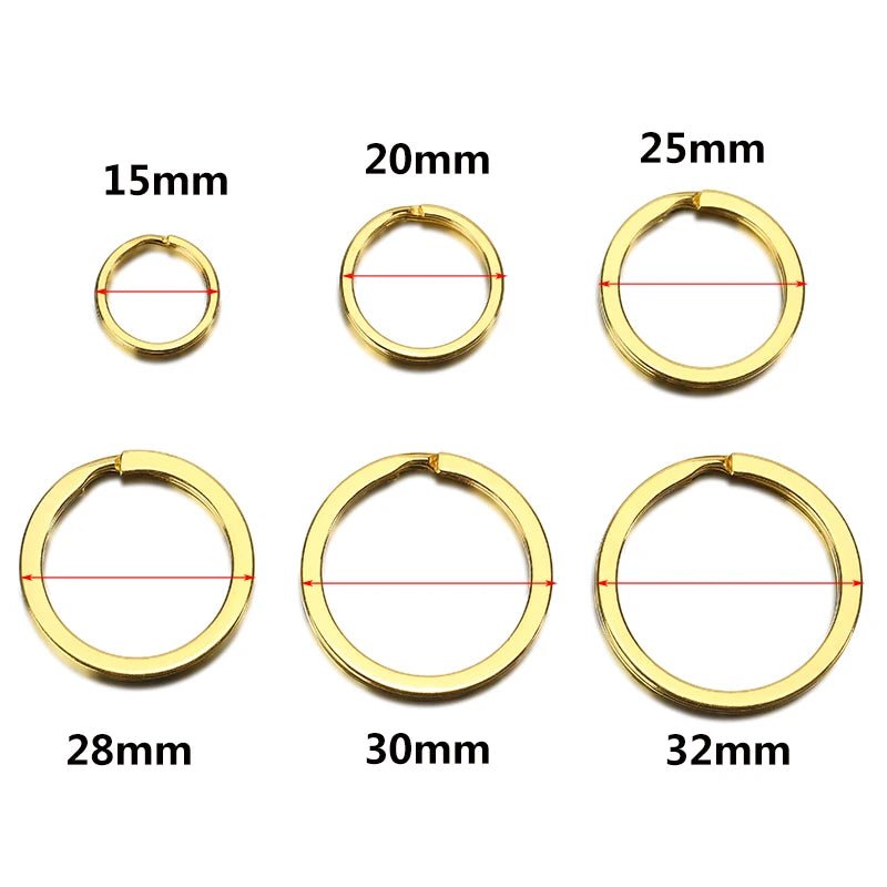MIBROW 10/20PCS Metal Key Chains 15 20 25 28 30mm Keyring Split Ring (Never Fade) For Keychain DIY Jewelry Making Findings - LESSANA