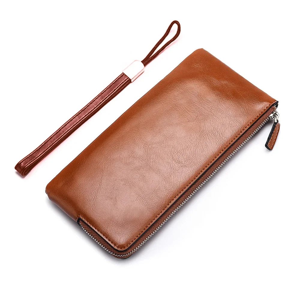 New Business Style Men's Clutch Large Wallet Soft PU Leather Male Wristlet Pack Bag Elegant Leisure Stylish Hand Bags Man Pouch - LESSANA