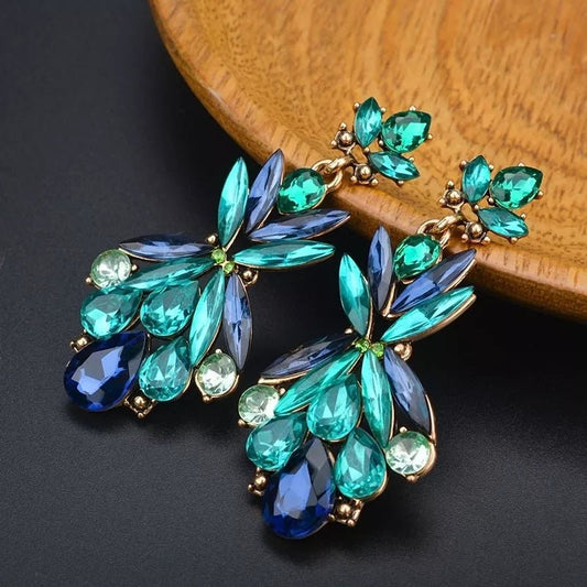 New Trendy Elegant Zircon Leaf Crystal Water Drop Earrings For Women Luxury Angel Wedding Dangle Earrings Jewelry Gifts Brincos - LESSANA