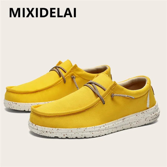 Plus Size 40-48 Men's Casual Shoes Flat Outdoor Mens Sneakers Lightweight Boat Shoes Driving Loafers Breathable Men Canvas Shoes - LESSANA