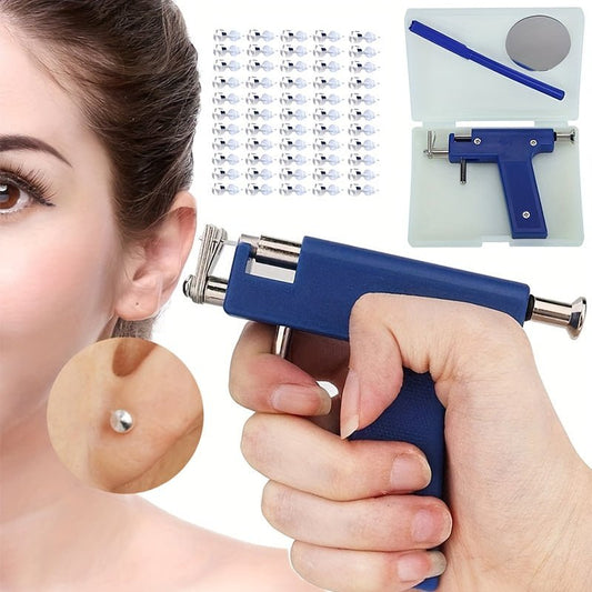 Professional Ear Piercing Gun Tool Set 98pcs Ear Studs Steel Ear Nose Navel Body Piercing Gun Unit Tool Kit Safety Pierce Tool - LESSANA