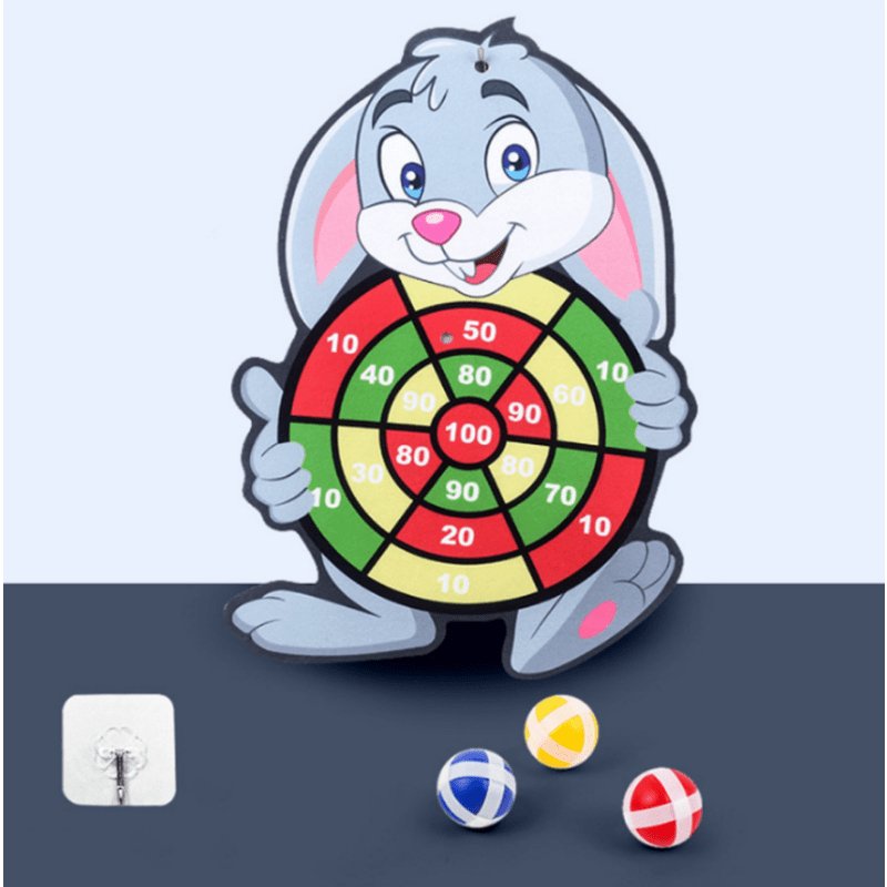 Rabbit Family Interactive Educational Toy - Cartoon Animal Dart Board Sticky Ball - Perfect Christmas Gift for Kids! Christmas, Halloween, Thanksgiving gift Christmas、Halloween、Thanksgiving Gift - LESSANA