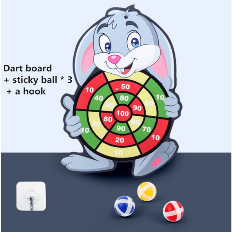 Rabbit Family Interactive Educational Toy - Cartoon Animal Dart Board Sticky Ball - Perfect Christmas Gift for Kids! Christmas, Halloween, Thanksgiving gift Christmas、Halloween、Thanksgiving Gift - LESSANA