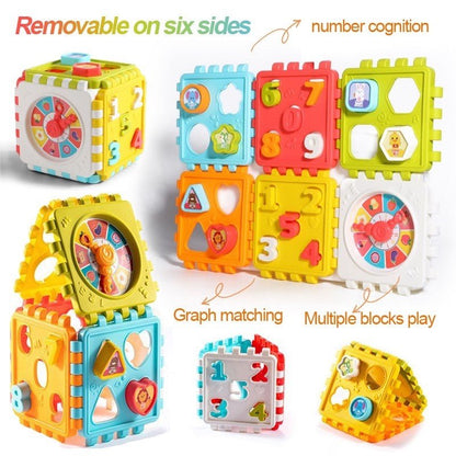 Shape-Matching Hexahedron Puzzle Building Blocks: Cognitive Development Toy For Babies! Christmas Halloween Thanksgiving Gifts - LESSANA
