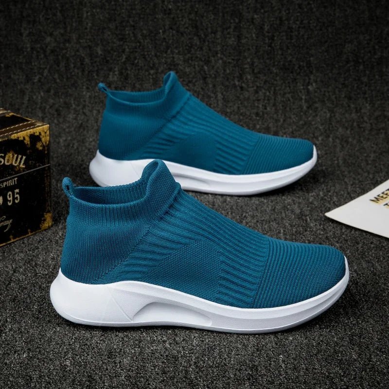 Shoe of Man Fashion Mesh Sock Shoes Outdoor Flat Bottom Anti-slip Breathable Casual Sports Vulcanized Shoes Zapatos Casuales - LESSANA