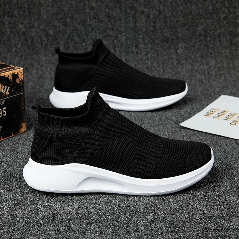 Shoe of Man Fashion Mesh Sock Shoes Outdoor Flat Bottom Anti-slip Breathable Casual Sports Vulcanized Shoes Zapatos Casuales - LESSANA