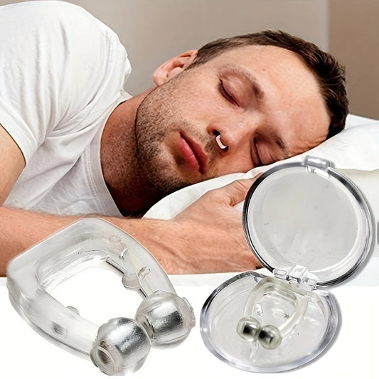 Snoring Solution, Magnetic Nose Clip, Snore Stopper Silicone Nose Device, Comfortable & Professional Devices For Peaceful Night - LESSANA