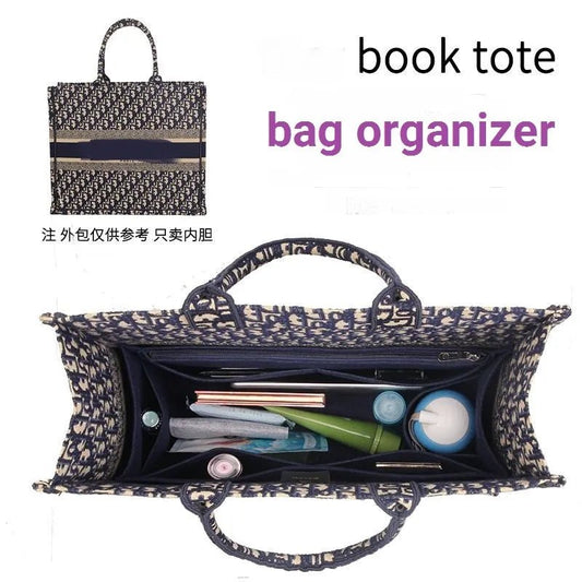 【Soft and Light】Bag Organizer Insert For Dior Book Tote Organiser Divider Shaper Protector Compartment Inner Lining - LESSANA