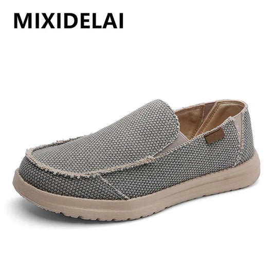 Summer Denim Canvas Men Breathable Casual Shoes Outdoor Non-Slip Sneakers Comfortable Driving Shoes Men's Loafers Big Size 39-47 - LESSANA
