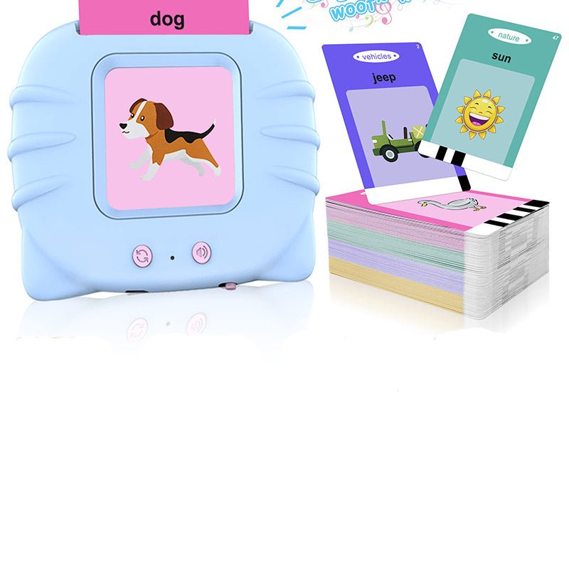 Talking Flash Cards For Toddlers Ages 3-12, 224 Sight Words Learning Toys, Speech Therapy Toys, Pocket Vocabulary Toys, Autism Toys, Easter Gifts For Kids Boys Girls, Blue,Christmas and Halloween Gift - LESSANA