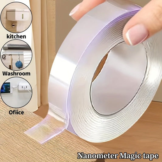 Transparent Double-sided Tape: Reusable, Seamless, Strong And Versatile, Suitable For Home, Kitchen, Office And Car! - LESSANA