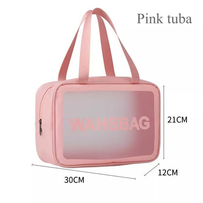 Travel Storage Toiletry Organize Women Waterproof PVC Cosmetic Portable Bag Transparent Zipper Make Up Case Female Wash Kit - LESSANA