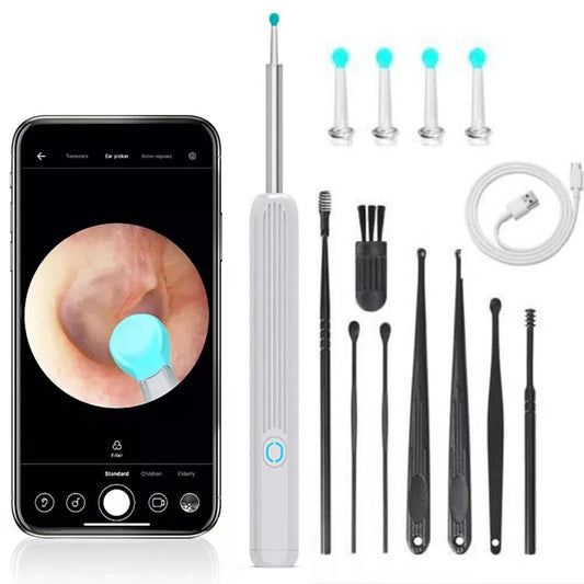Wireless Intelligent Visual Ear Pick Cleaner 3.5mm Luminous Endoscope Portable Ear Cleaning Tool HD Otoscope Ear Picking Spoon - LESSANA