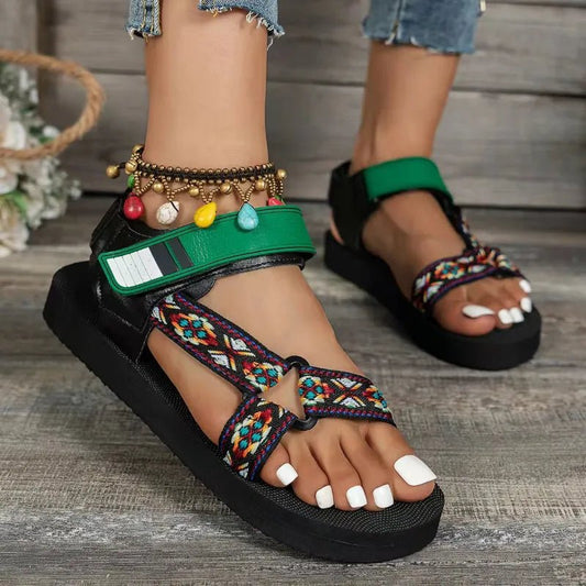 Women Summer New Sandals Female Buckle Leisure Durable Sandals Ladies Outdoor Casual Beach Shoes Plus Size 35-43 Sandalias Mujer - LESSANA