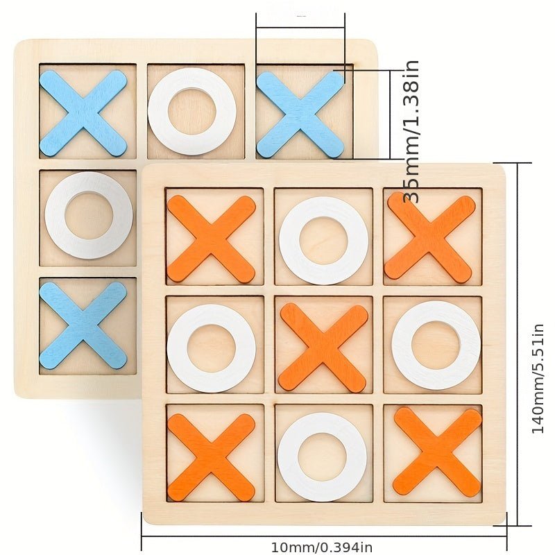 Wood XOXO Board Game (Naughts And Crosses) | Classic Family Table Game | Traditional Strategy Game For Adults And Children Premium Acacia Wood Travel Set Christmas, Halloween, Thanksgiving gift - LESSANA
