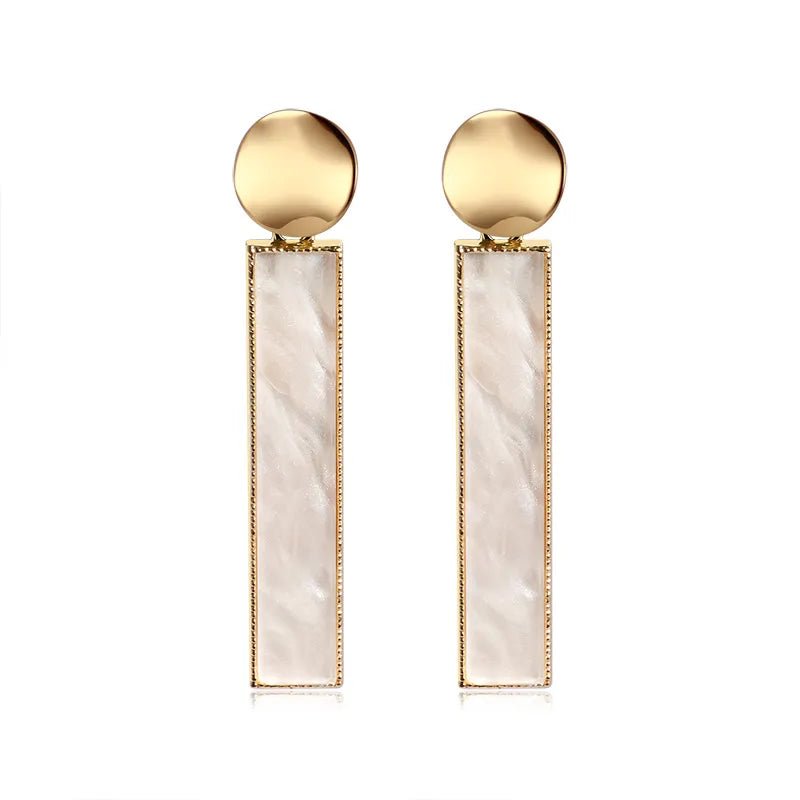 X&P New Korean Heart Statement Drop Earrings 2020 for Women Fashion Vintage Geometric Acrylic Dangle Hanging Earring Jewelry - LESSANA
