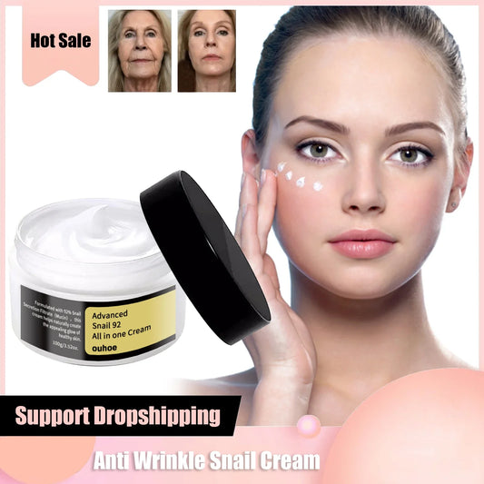 Say Goodbye to Wrinkles with 100g Snail Serum Cream - Anti Aging, Moisturizing, and Repairing - Fast Shipping!