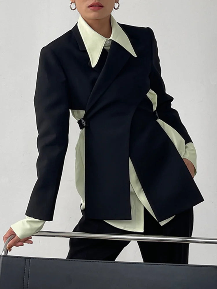 Upgrade Your Wardrobe with [LANMREM] Elegant Backless Blazer - Perfect for Spring 2024!