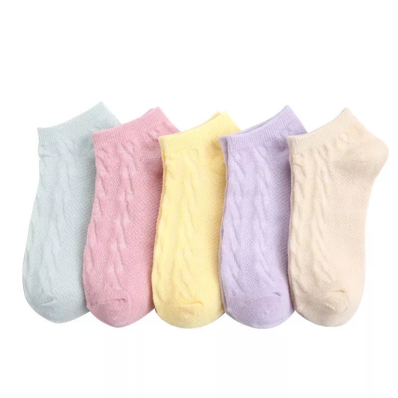 5Pairs Women Boat Socks Cartoon Short Cute Femme Funny Ankle Low Cut Casual Sock Female Breathable Calcetines Mujer Funny Summer - LESSANA